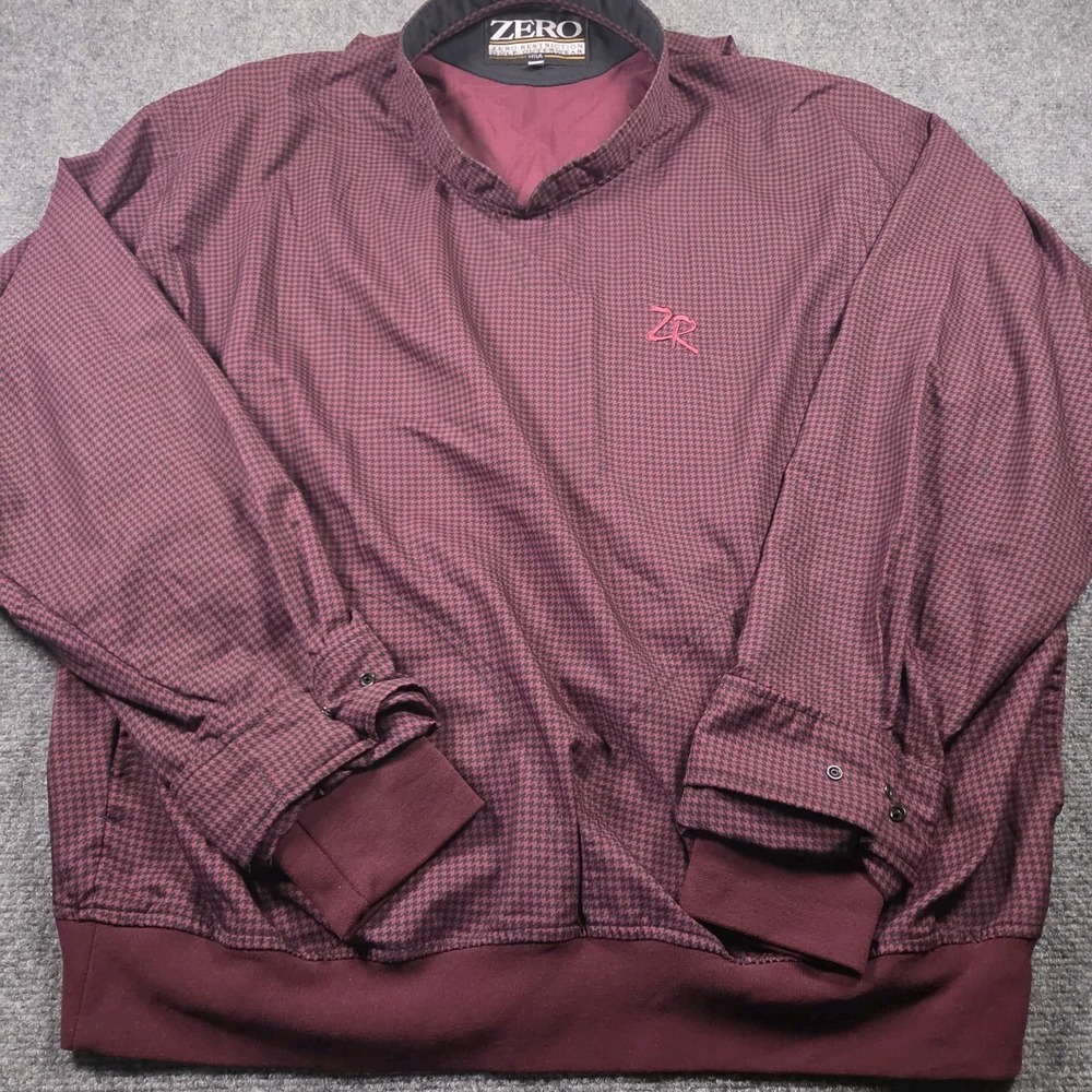 Zero Restriction Golf Jacket Mens XL Red houndstooth Pullover Windbreaker